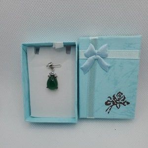 Chinese Green Jade Green W/Crystals Teardrop Shape--Costume/Fashion Jewlery-9029